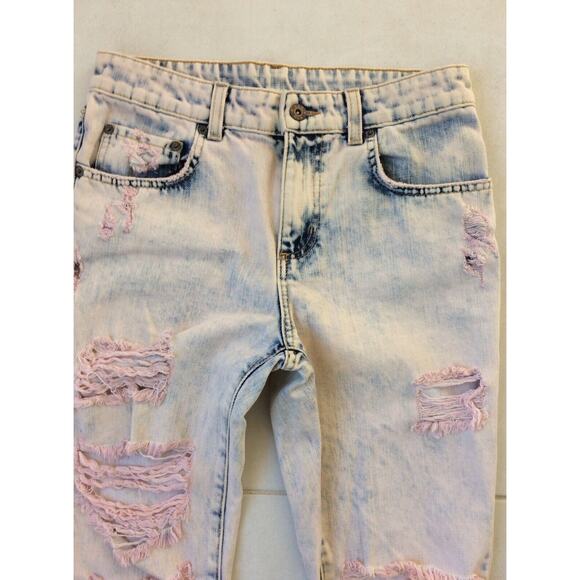 Carmar Denim Jeans Distressed High Waist Frayed Acid Wash - Picture 2 of 11